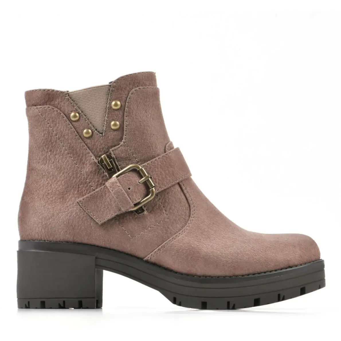 Rufus Faux Leather Studded Motorcycle Boots