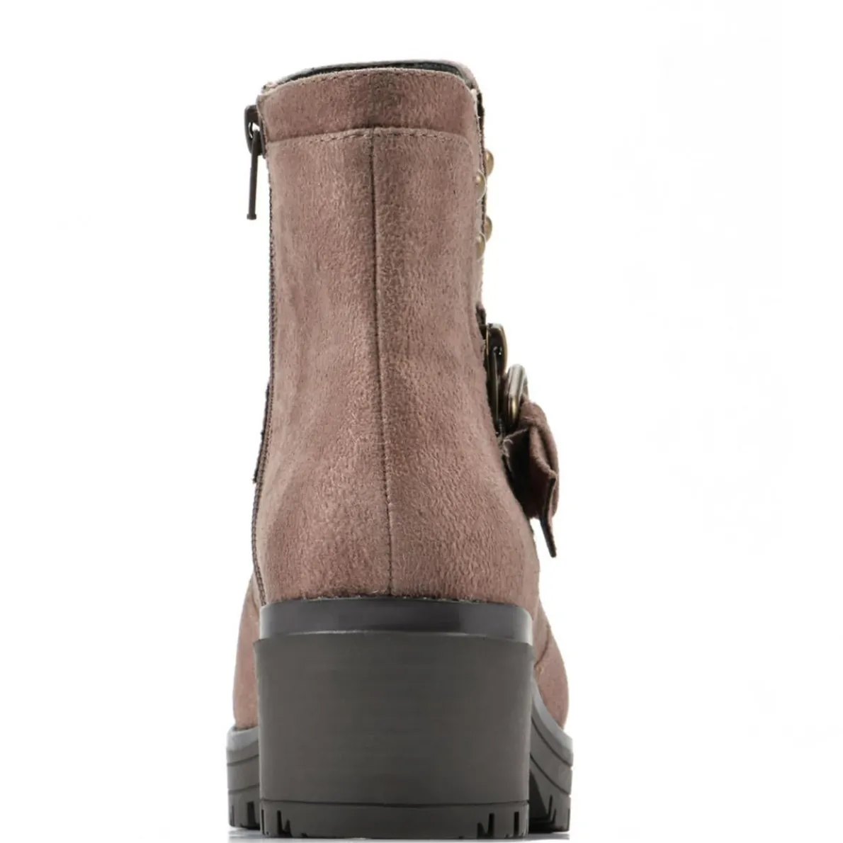 Rufus Faux Leather Studded Motorcycle Boots