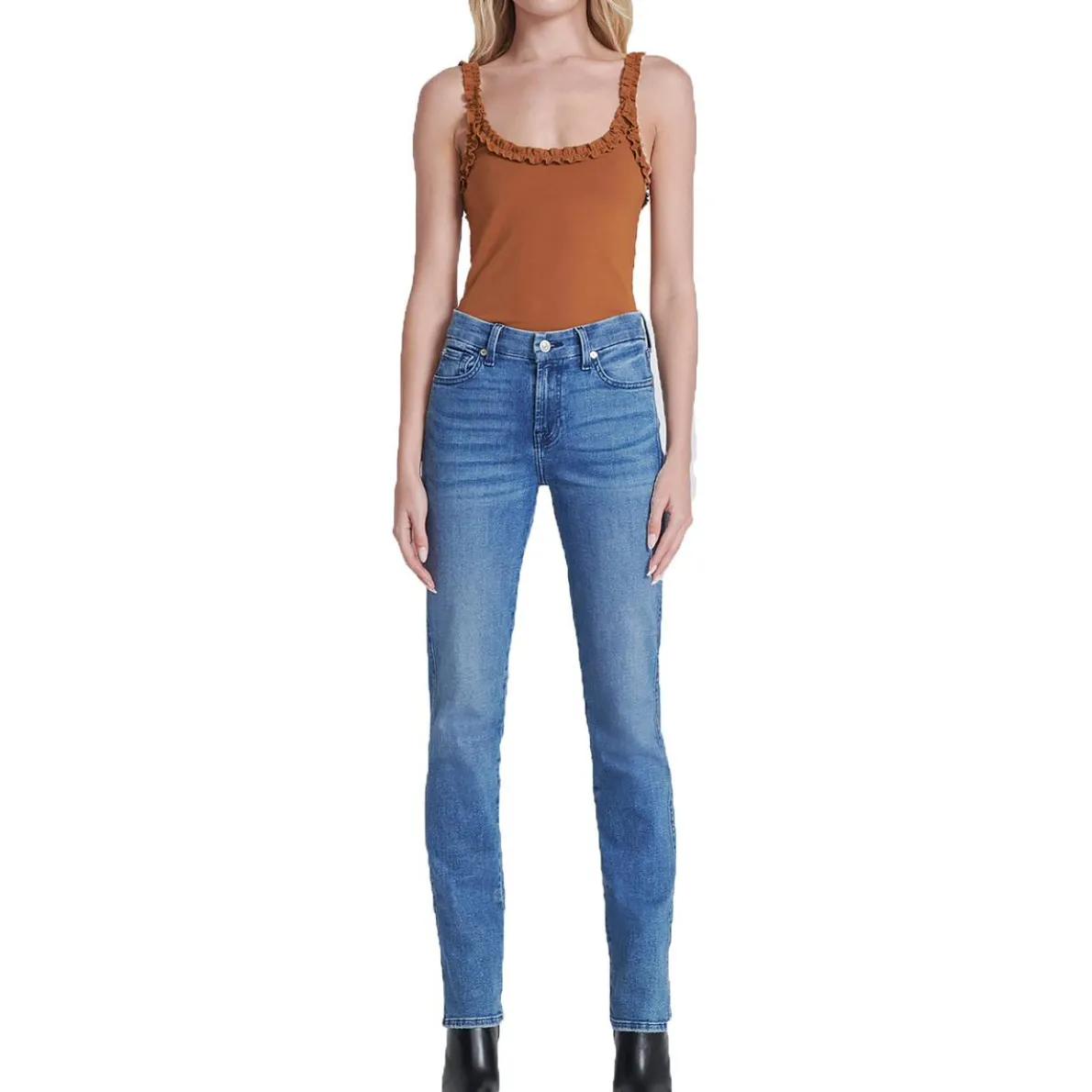 Kimmie Denim Faded Straight Leg Jeans