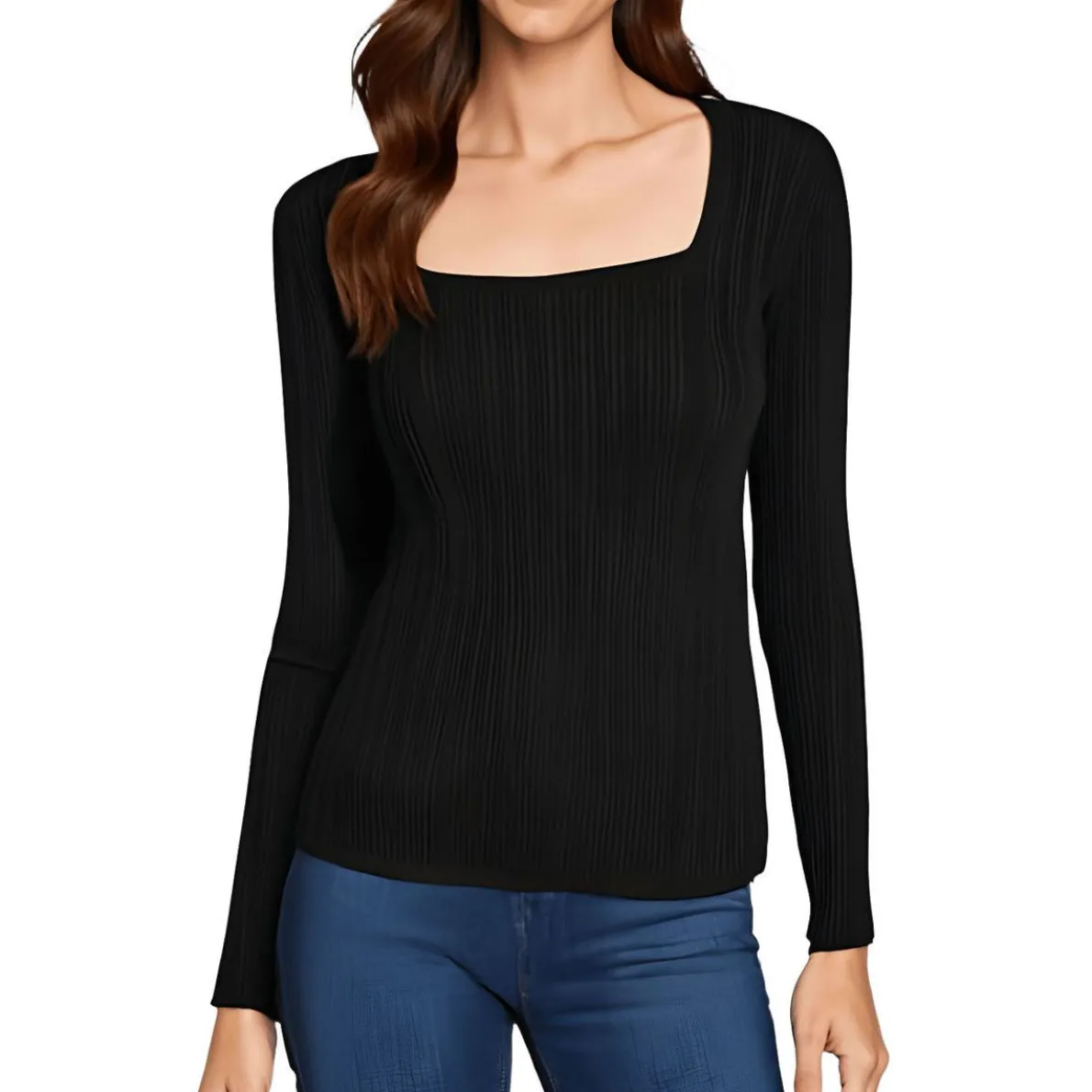 Knit Ribbed Pullover Sweater