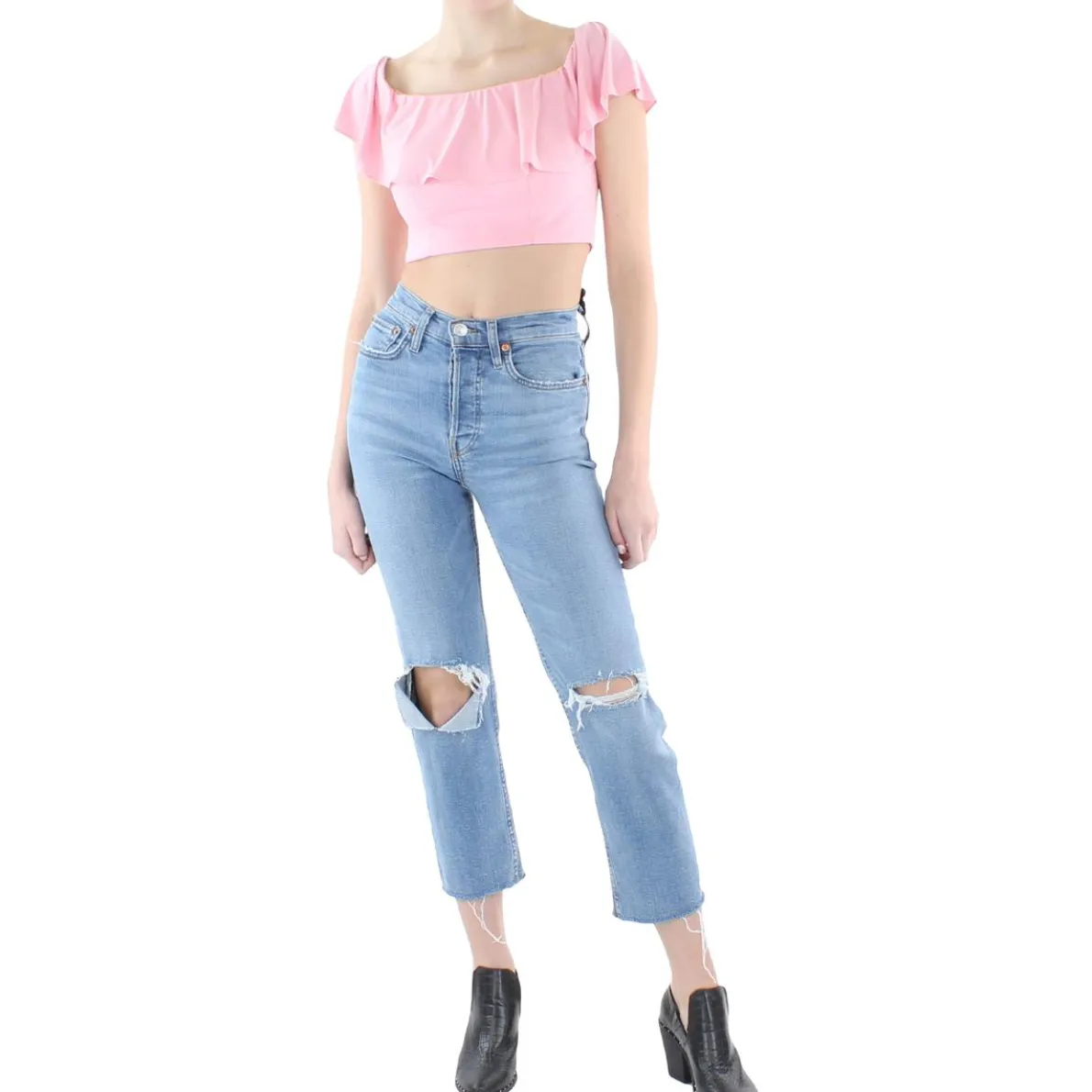 Knit Ruffled Cropped