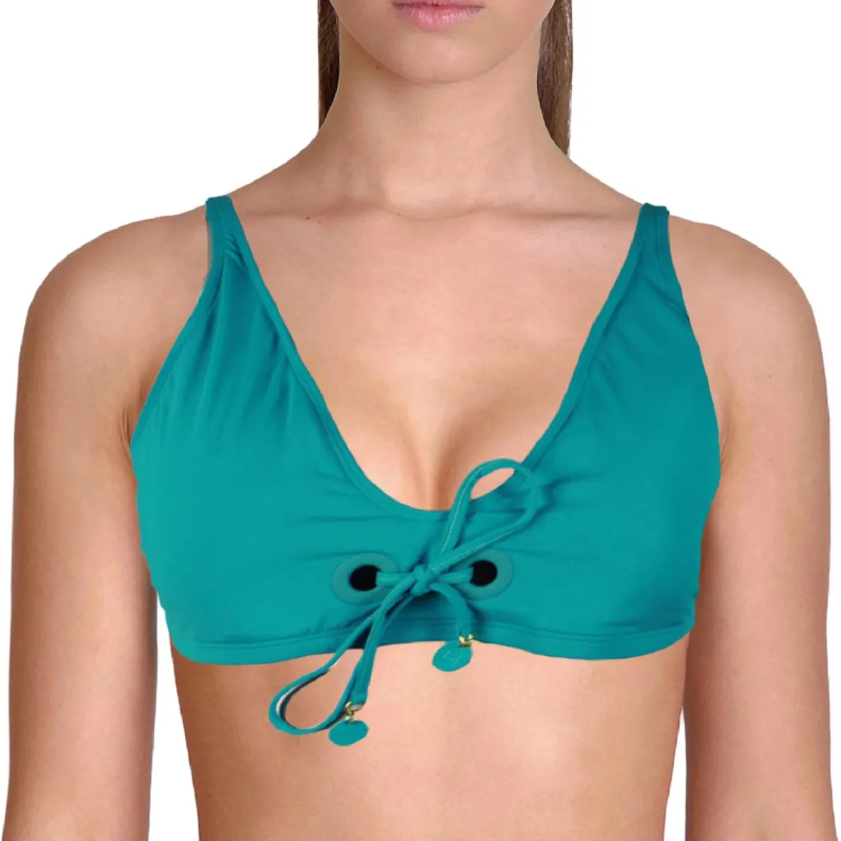 Knot-Front Bikini Swim Top Separates