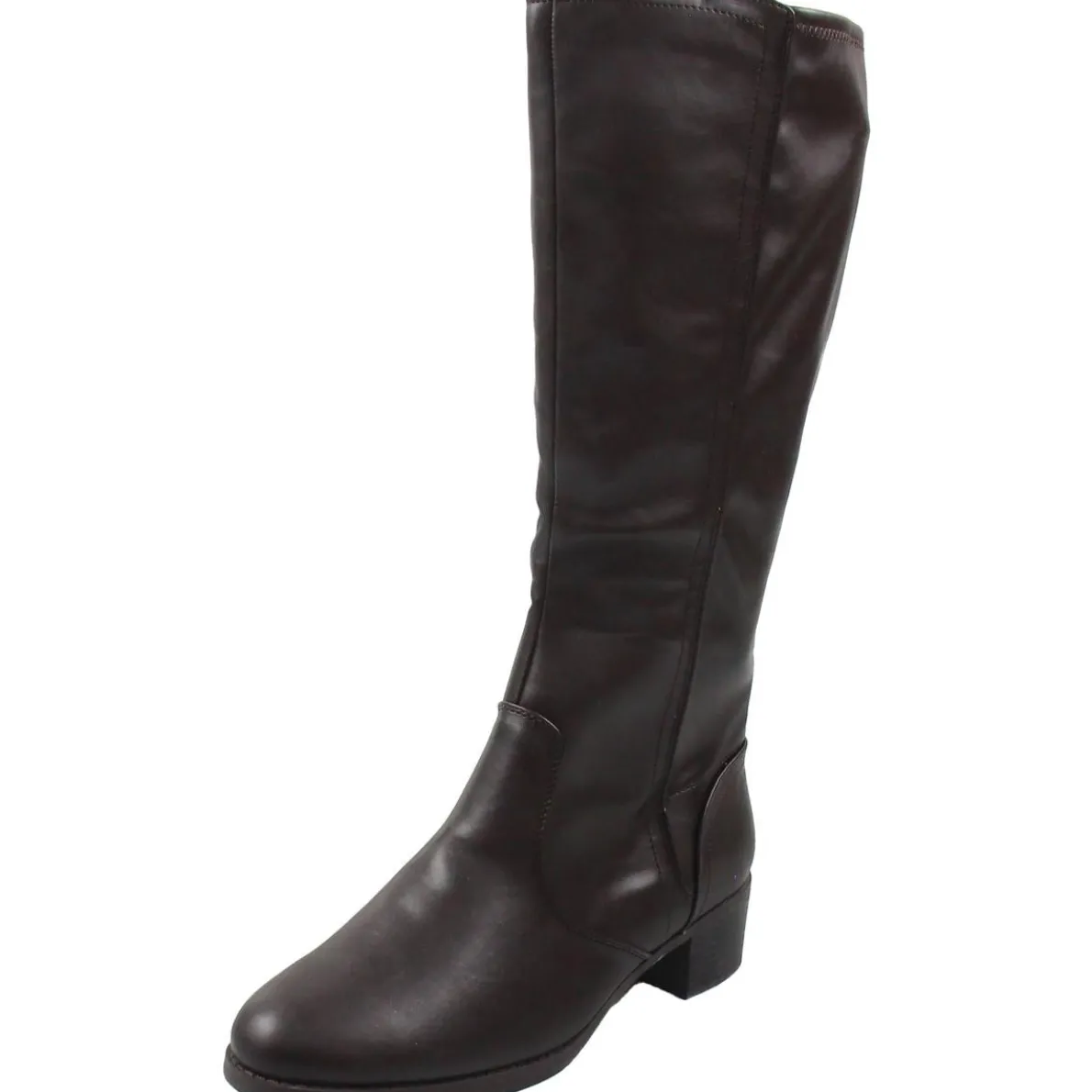 Tucker Zipper Faux Leather Knee-High Boots