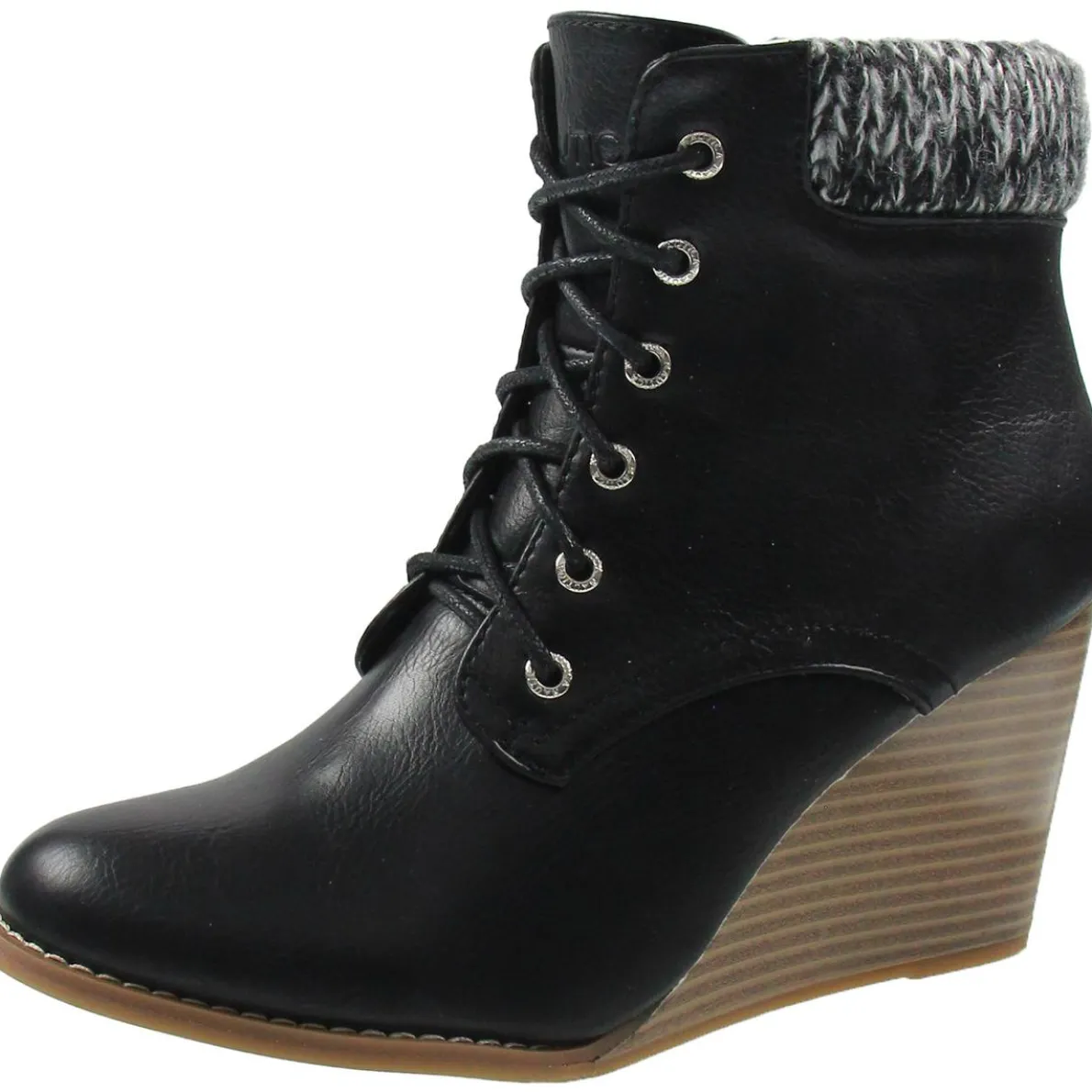 KORCE Lace-Up Wedge Boots