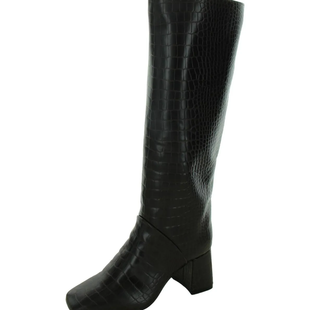 Millerr Faux Leather Square Toe Knee-High Boots