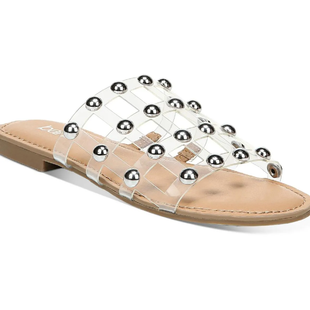 Pecanna Faux Leather Open Toe Flat Sandals