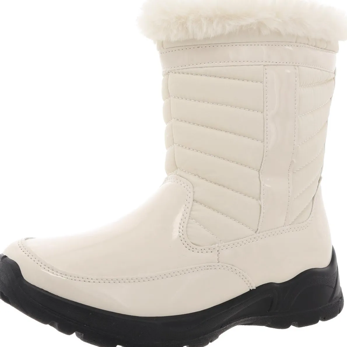 Faux Fur Patent Booties