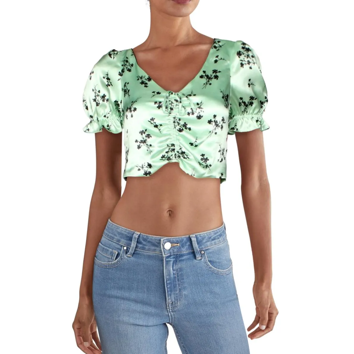 Mona Printed Ruched Top