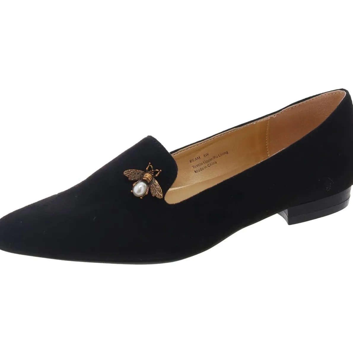 Beam Embellished Textured Flat Shoes