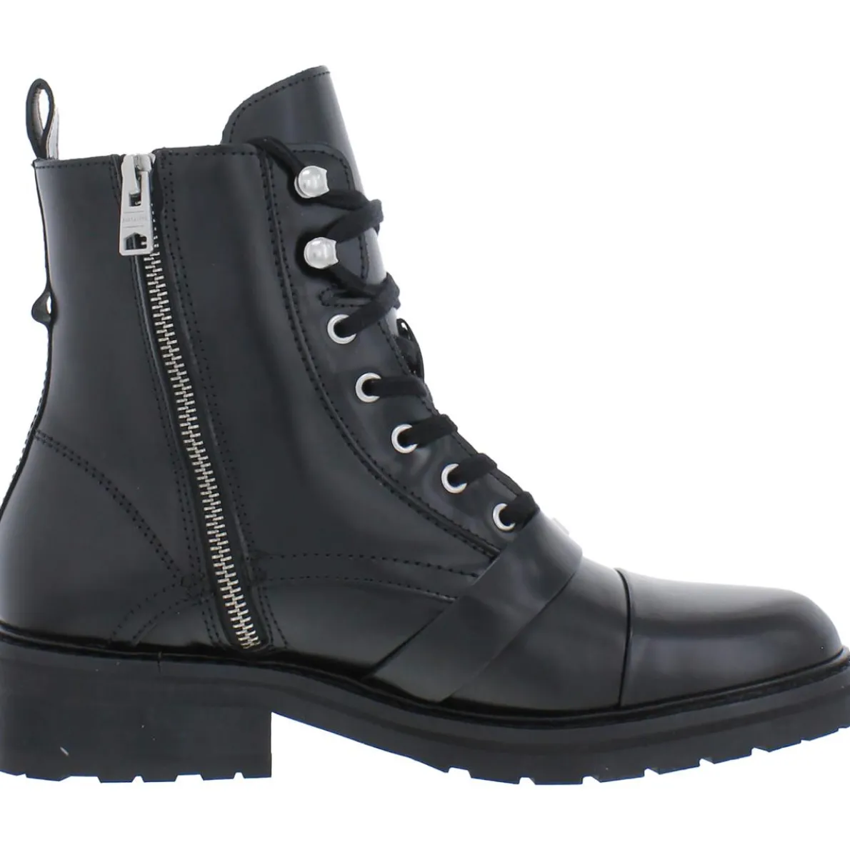 Donita Zipper Pull On Combat & Lace-up Boots