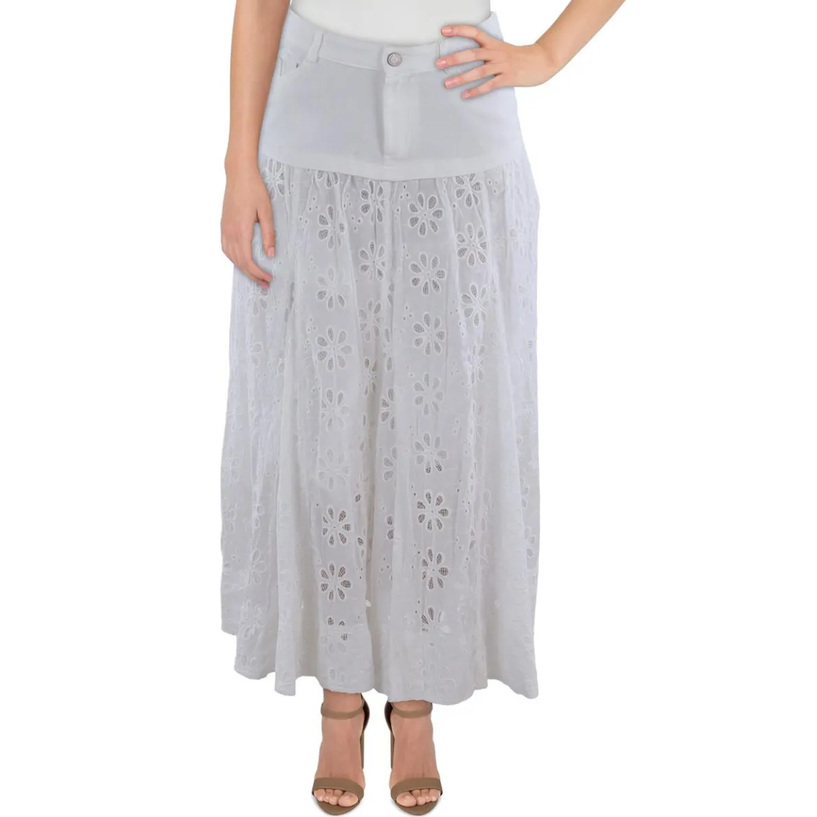 Lace Jean Top Mini Skirt