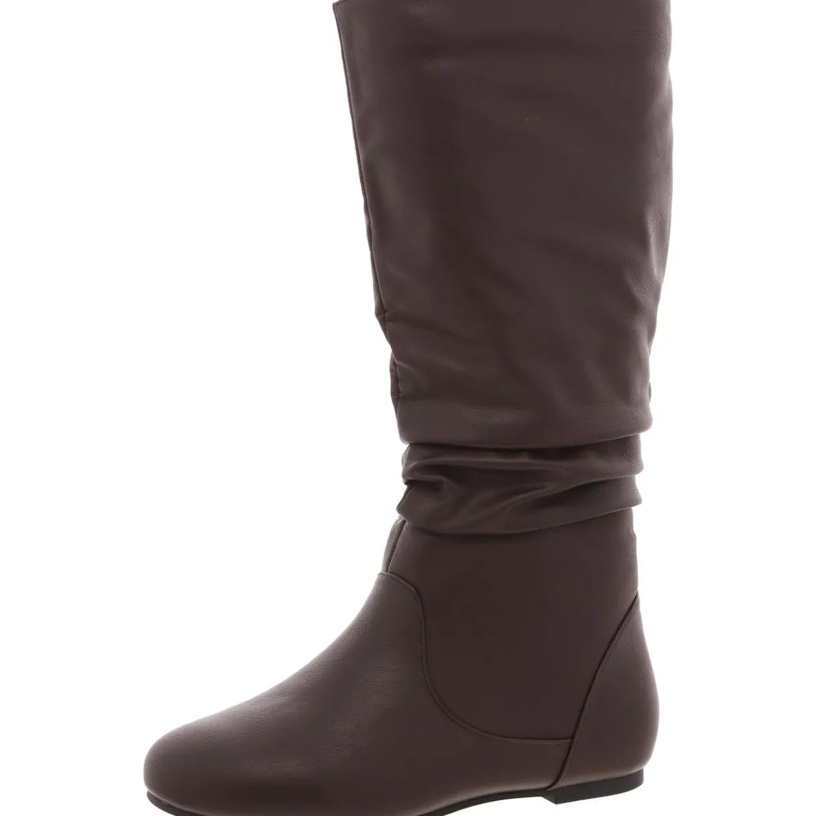 Laceless Faux Leather Knee-High Boots