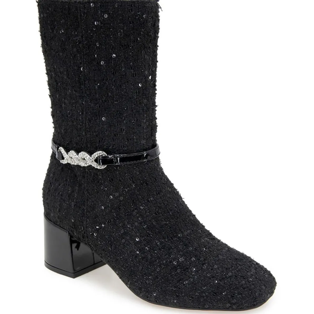 Lacey Jewel Bootie Zipper Textured Mid-Calf Boots