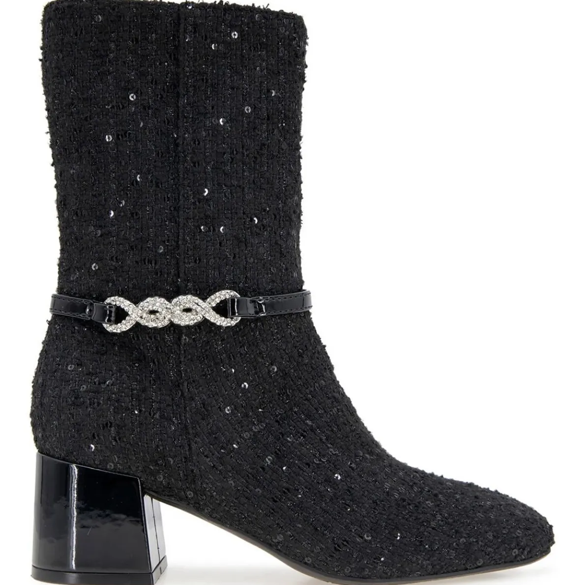 Lacey Jewel Bootie Zipper Textured Mid-Calf Boots