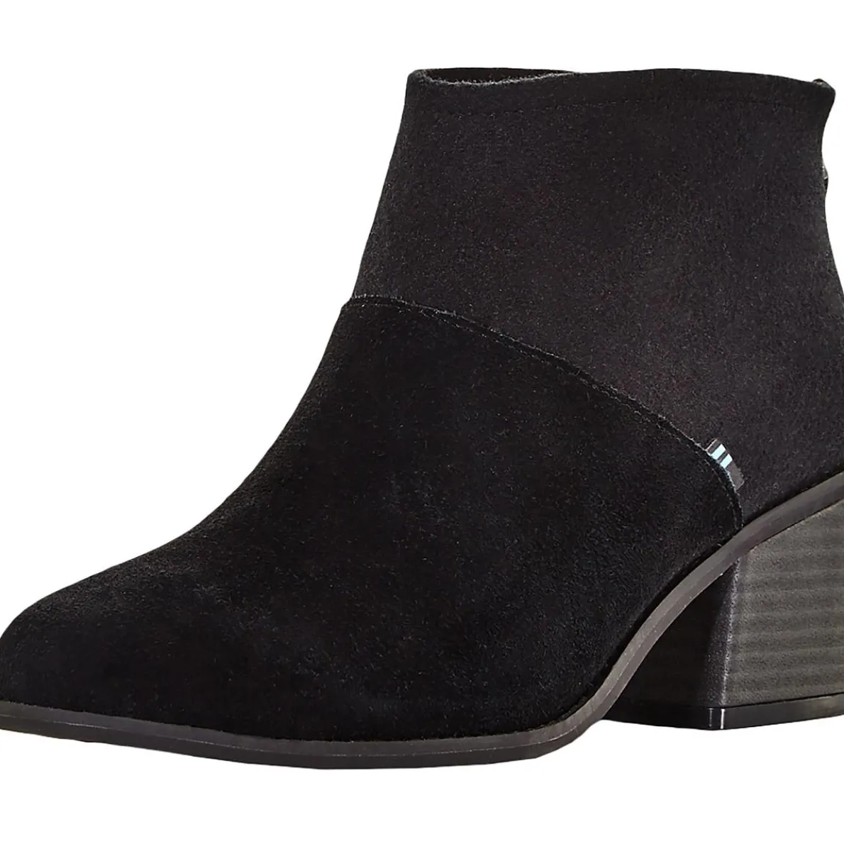 Lacy Suede Ankle Block Heel Boot