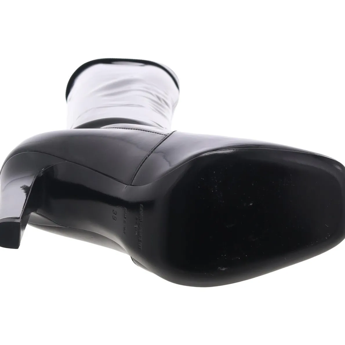 Lala Buckle Patent Leather Knee-High Boots