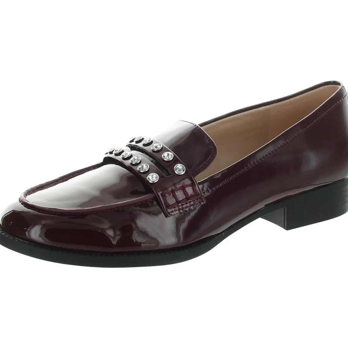 Laura Embellished Faux Leather Loafers