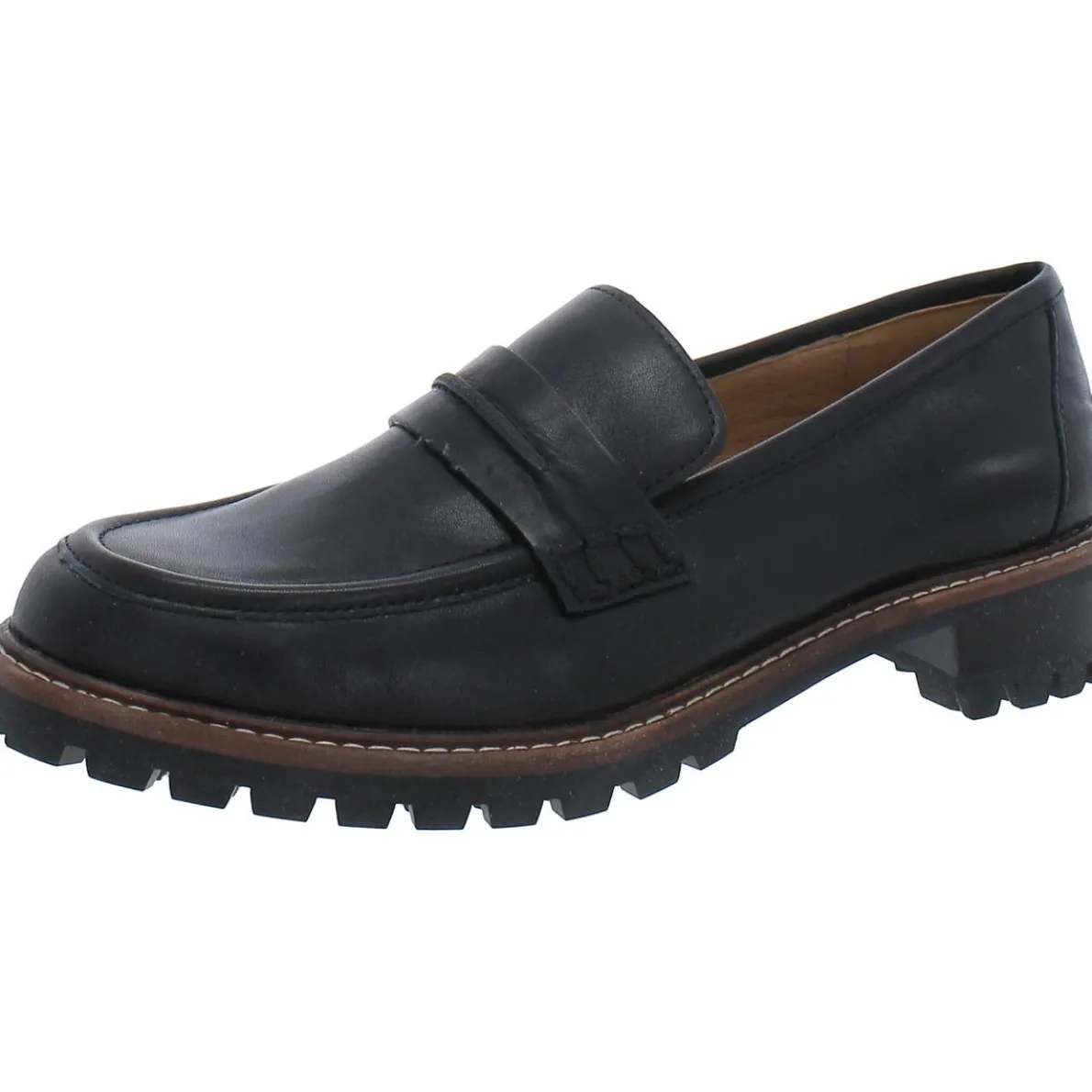 Leather Slip On Loafer Heels