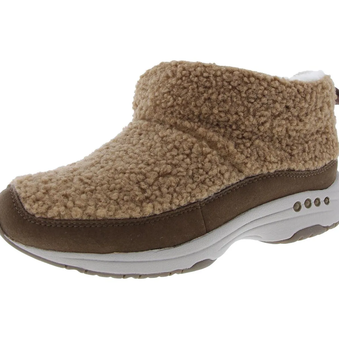 Leather Trim Faux Fur Ankle Boots