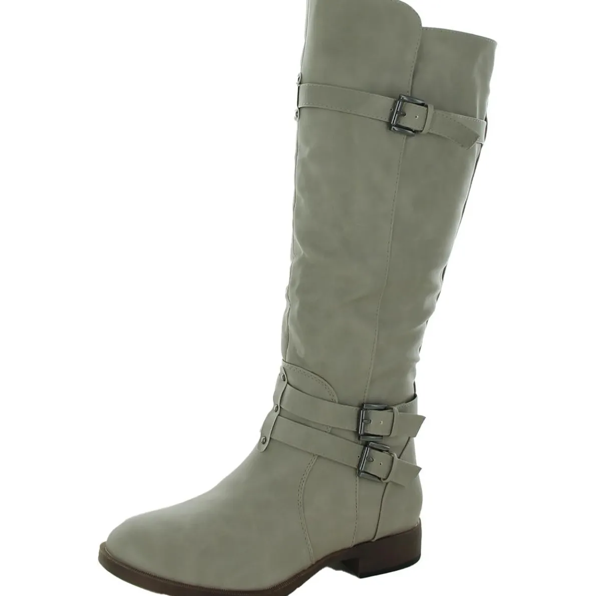 Leather Wide Calf Knee-High Boots