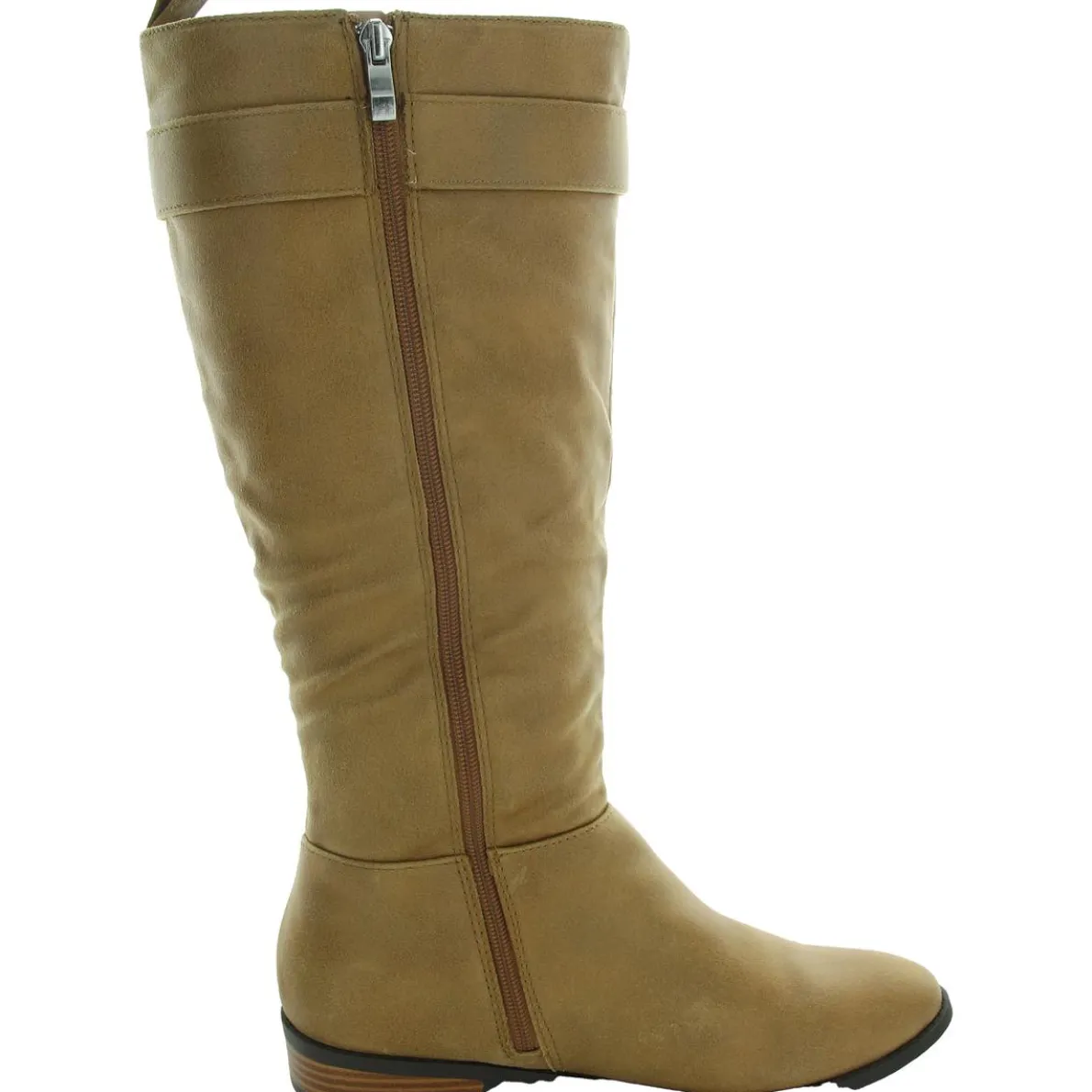 LELANNI Laceless Faux Leather Knee-High Boots