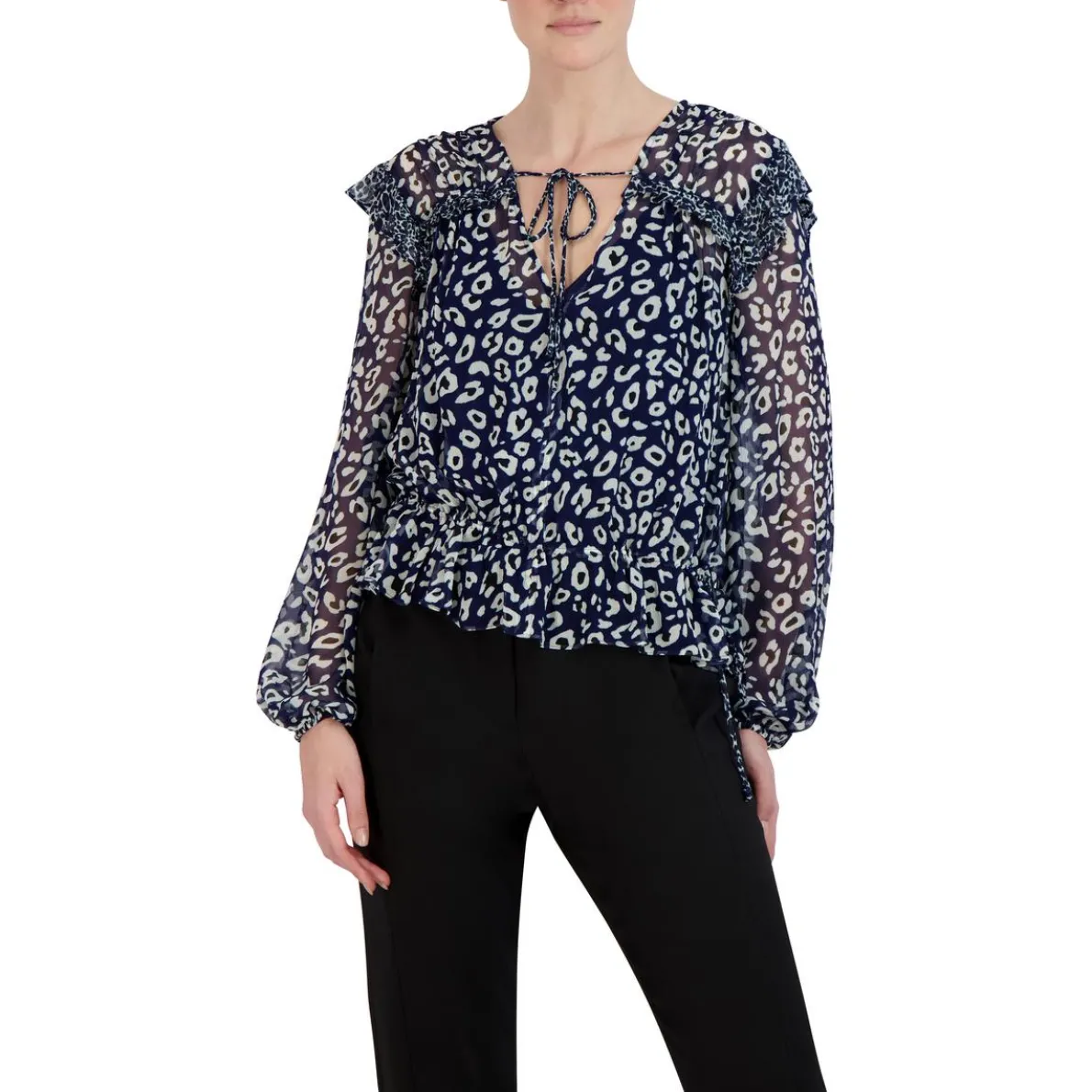 Leopard Ruffled Blouse