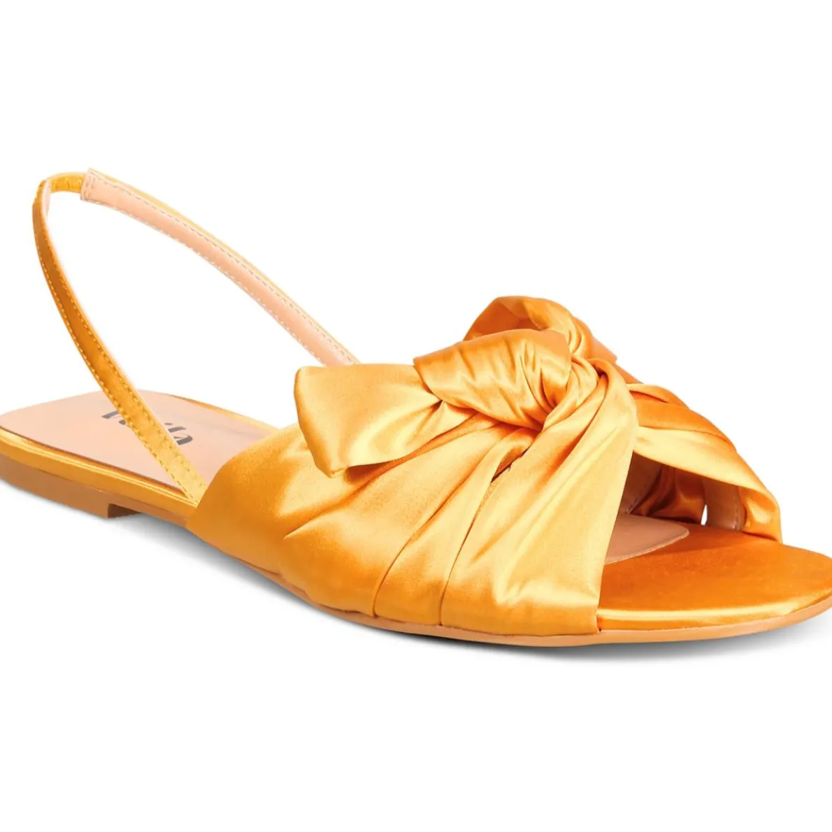 Lila Sateen Knot Front Ankle Strap
