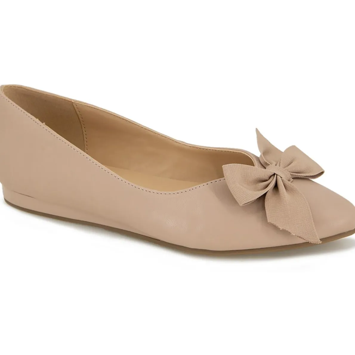 Lily Bow Faux Leather Pointed Toe Loafers