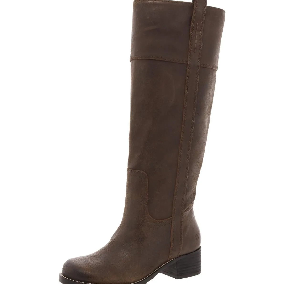 LK-HYBISCUS Solid Leather Knee-High Boots