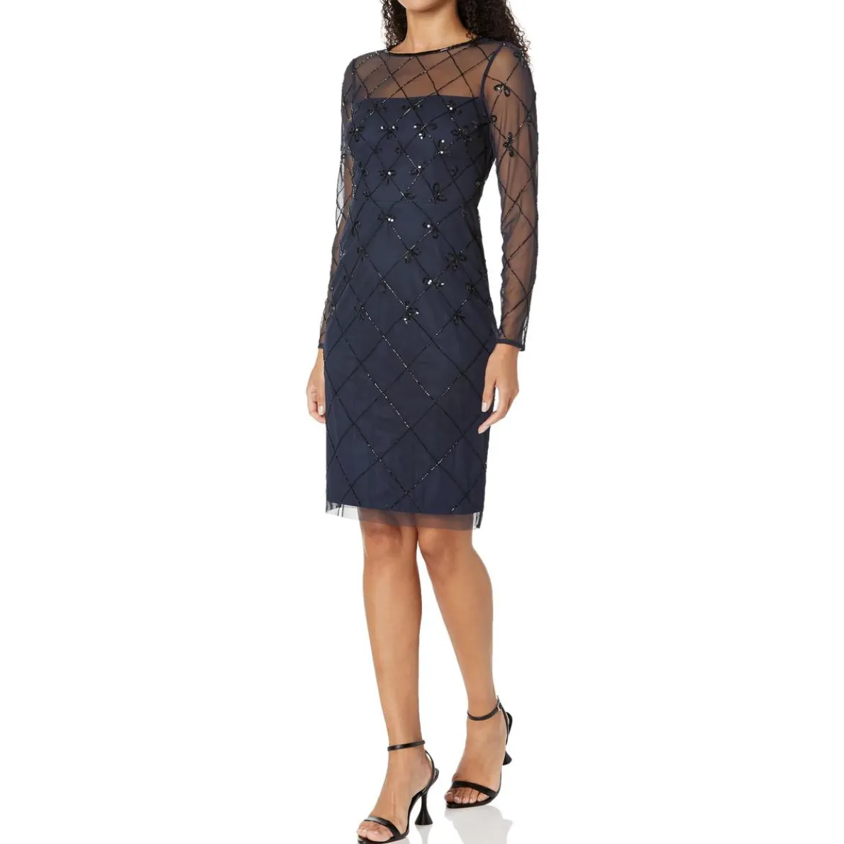 Mesh Pattern Sheath Dress