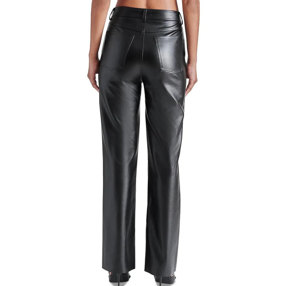 Loren Faux Leather Mid-Rise Straight Leg Pants