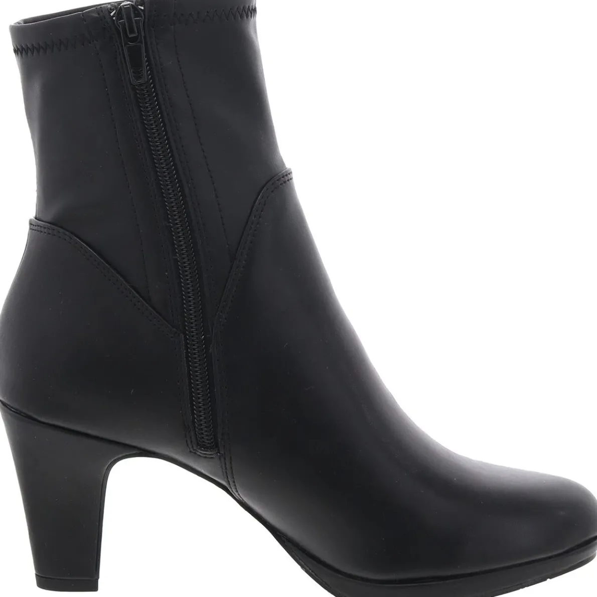 SOLANA Laceless Faux Leather Ankle Boots