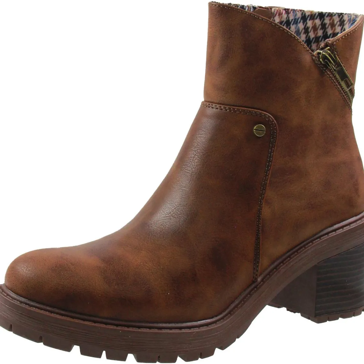 Lucy Zipper Faux Leather Booties