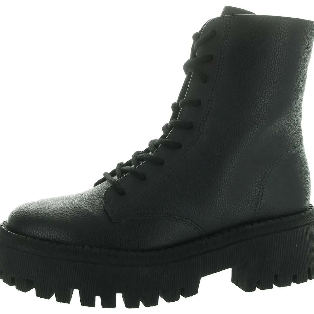 Lugged Sole Leather Combat & Lace-Up Boots