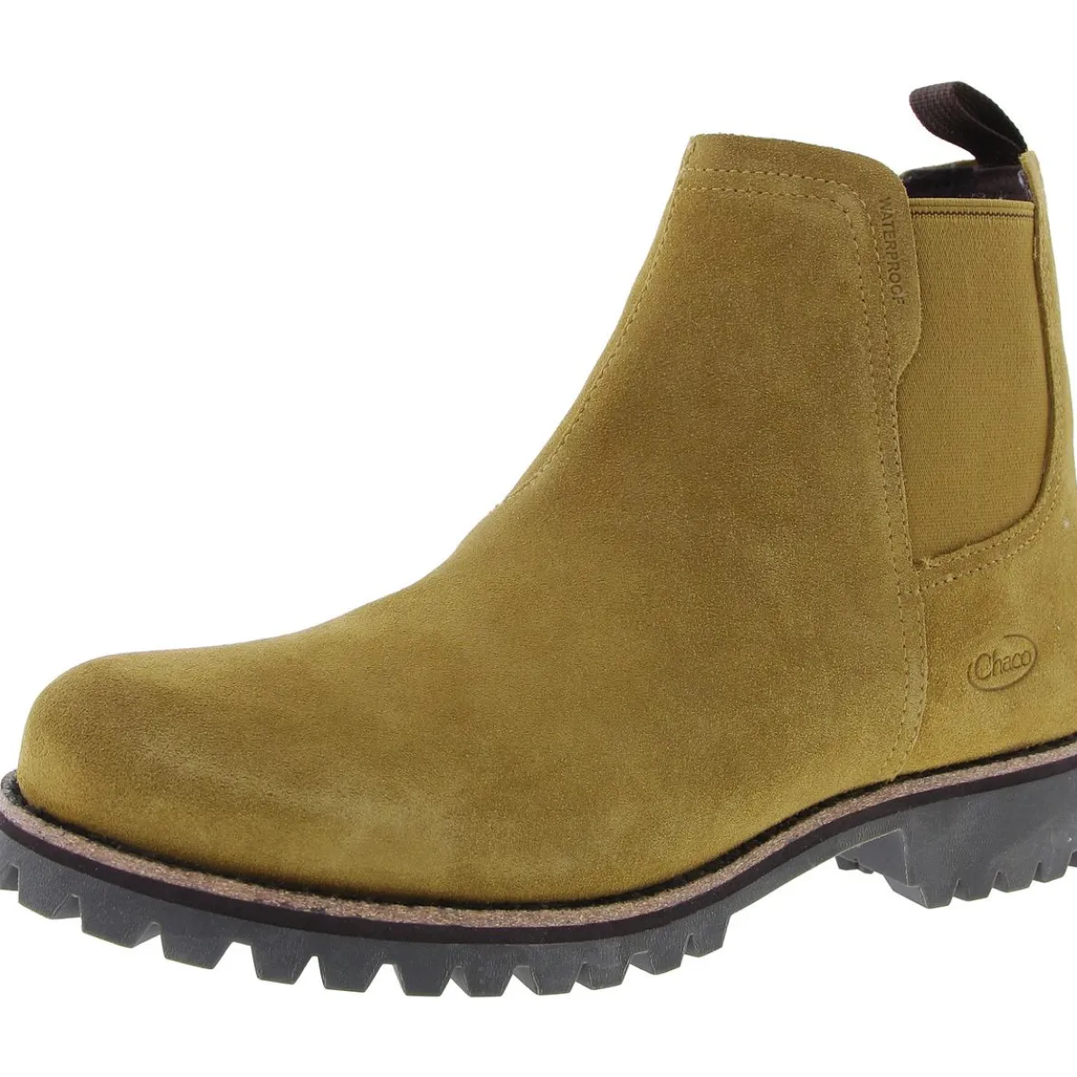 Lugged Sole Suede Chelsea Boots