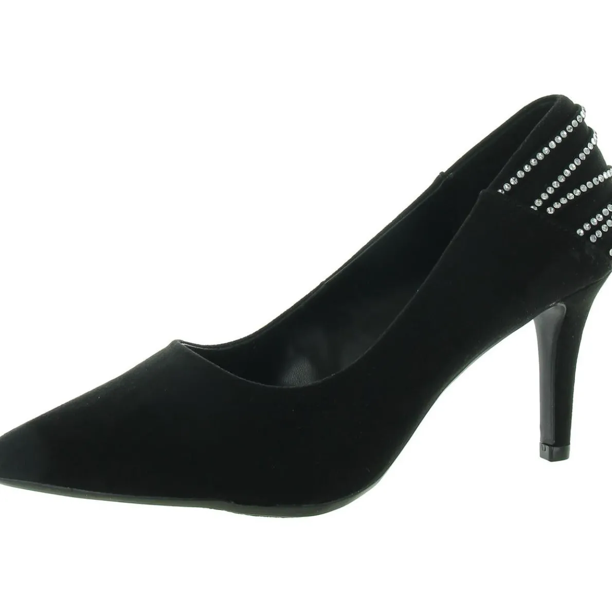 Betolda Faux Suede Rhinestone Pumps