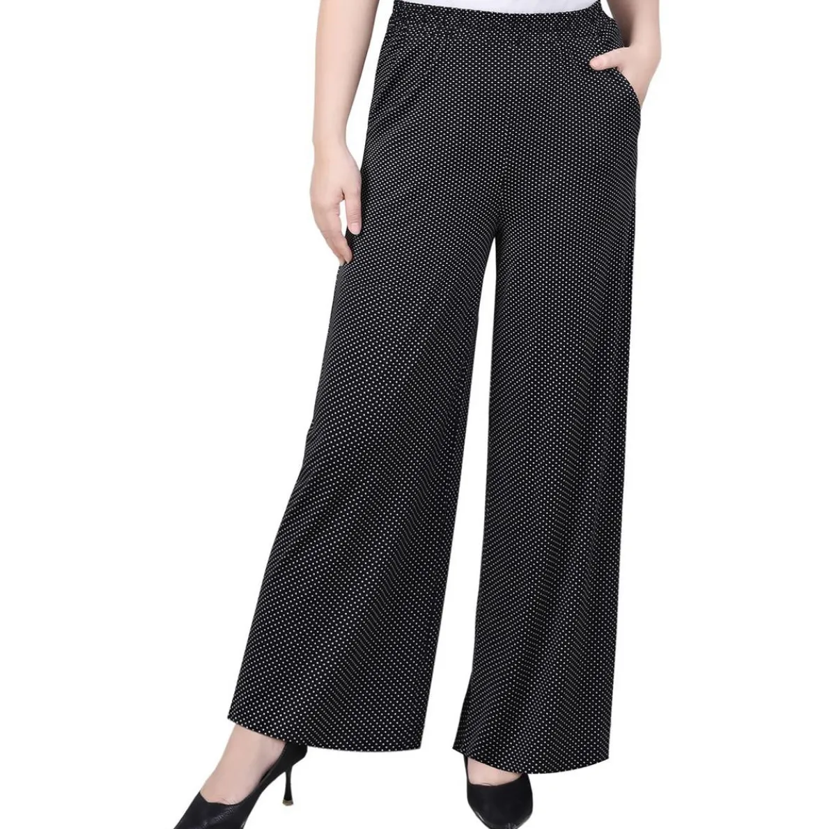 Petites Woven Wide Leg Pants