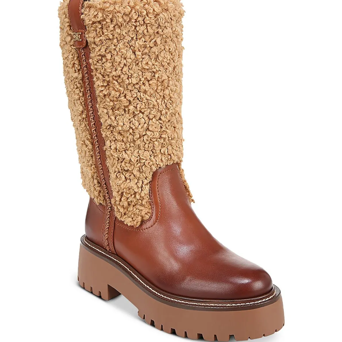 Elfie Leather Platform Mid-Calf Boots