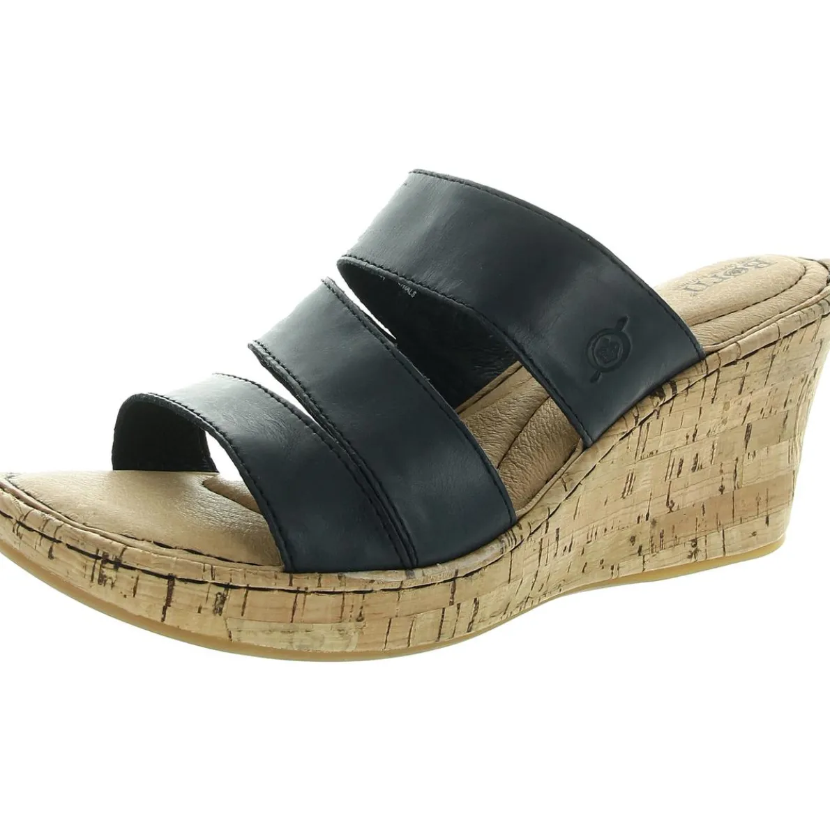 Cork Leather Wedge Sandals