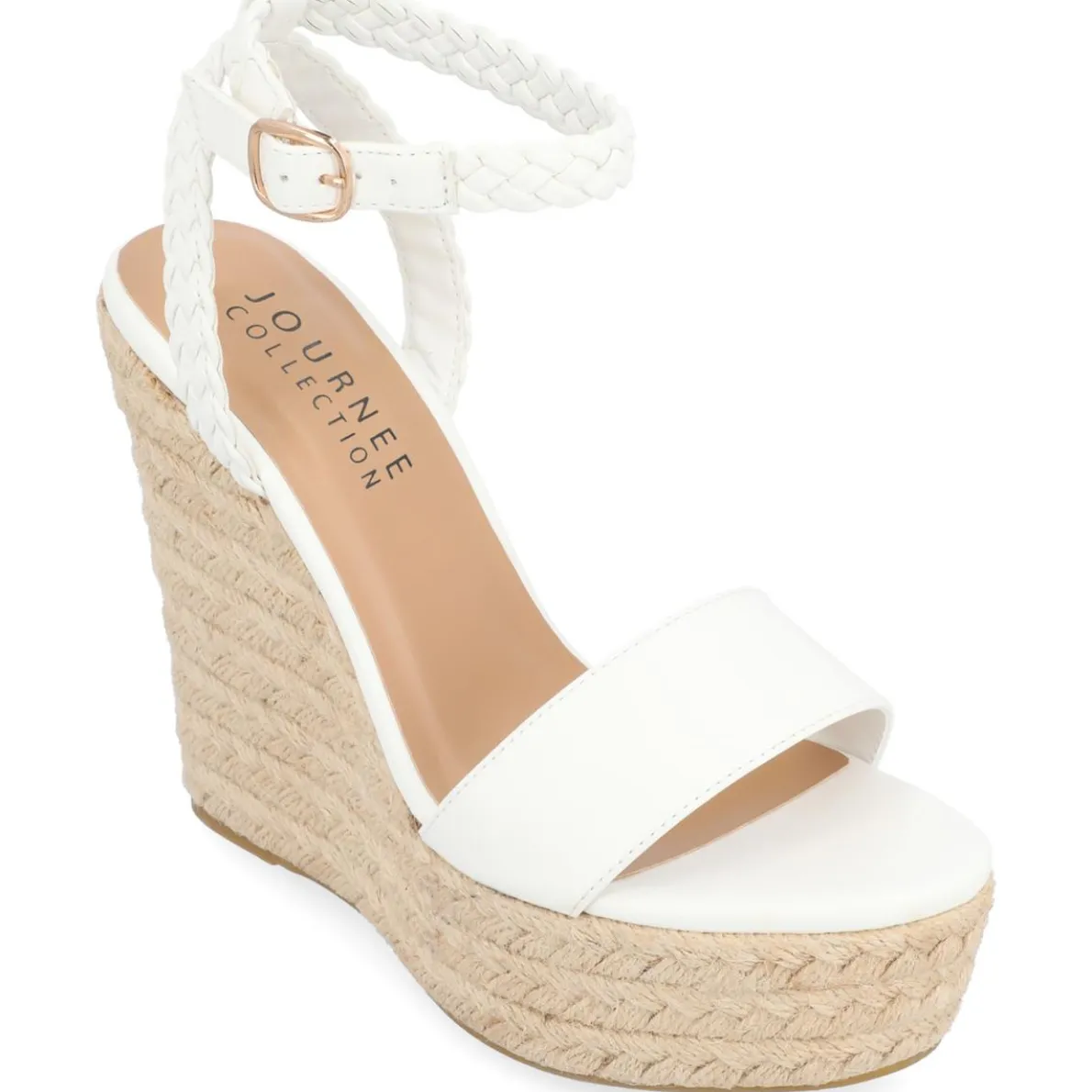 Andiah Faux Leather Ankle Strap Espadrilles