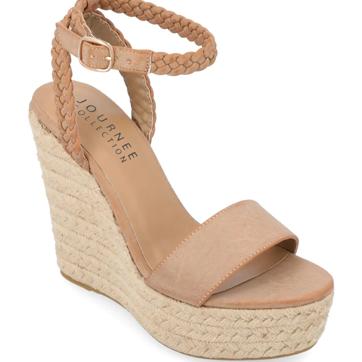 Andiah Faux Leather Ankle Strap Espadrilles