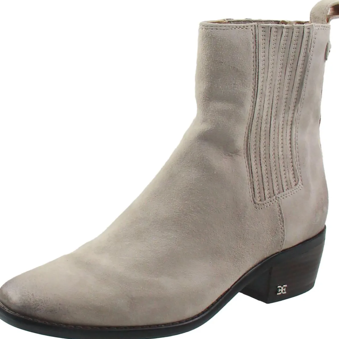 Block Heel Faux Suede Chelsea Boots