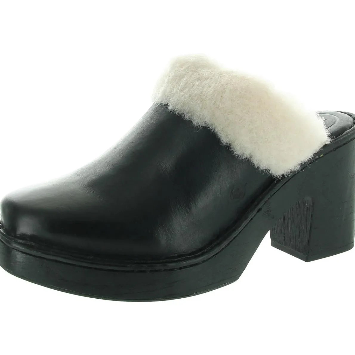 Hope Faux Fur Lined Leather Mules