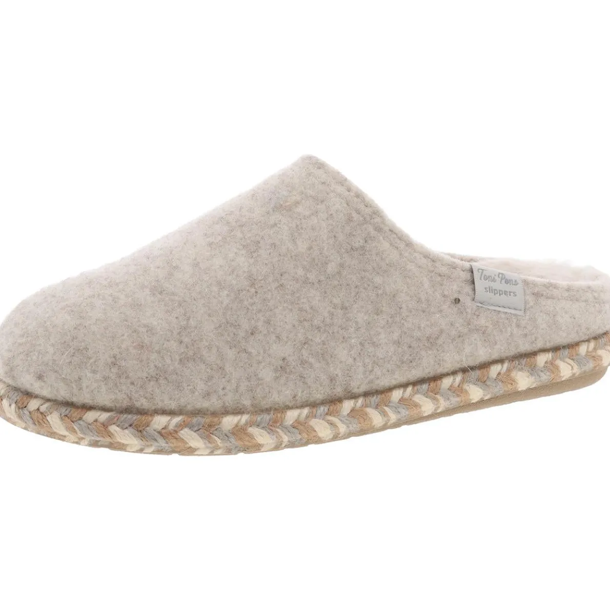 Faux Fur Lined Wool Slide Slippers