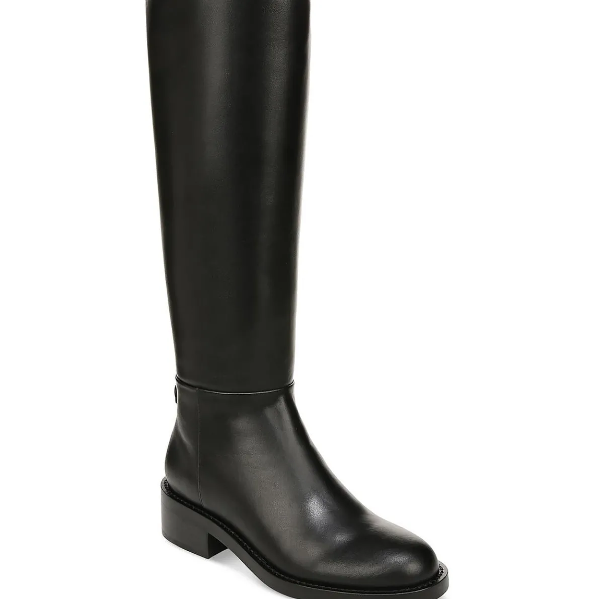 Mable Leather Block Heel Knee-High Boots