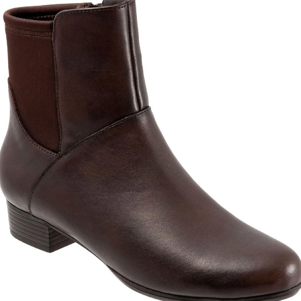 Magnolia Leather Block Heel Ankle Boots