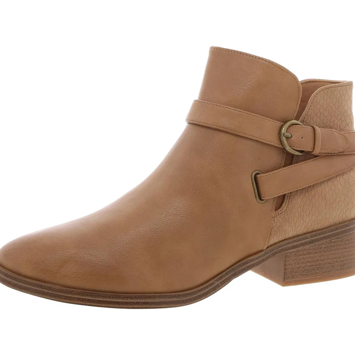 Malibu Faux Leather Block Heel Booties