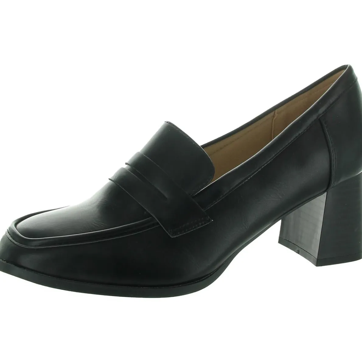 MALLEAH Cushioned Footbed Faux Leather Loafers