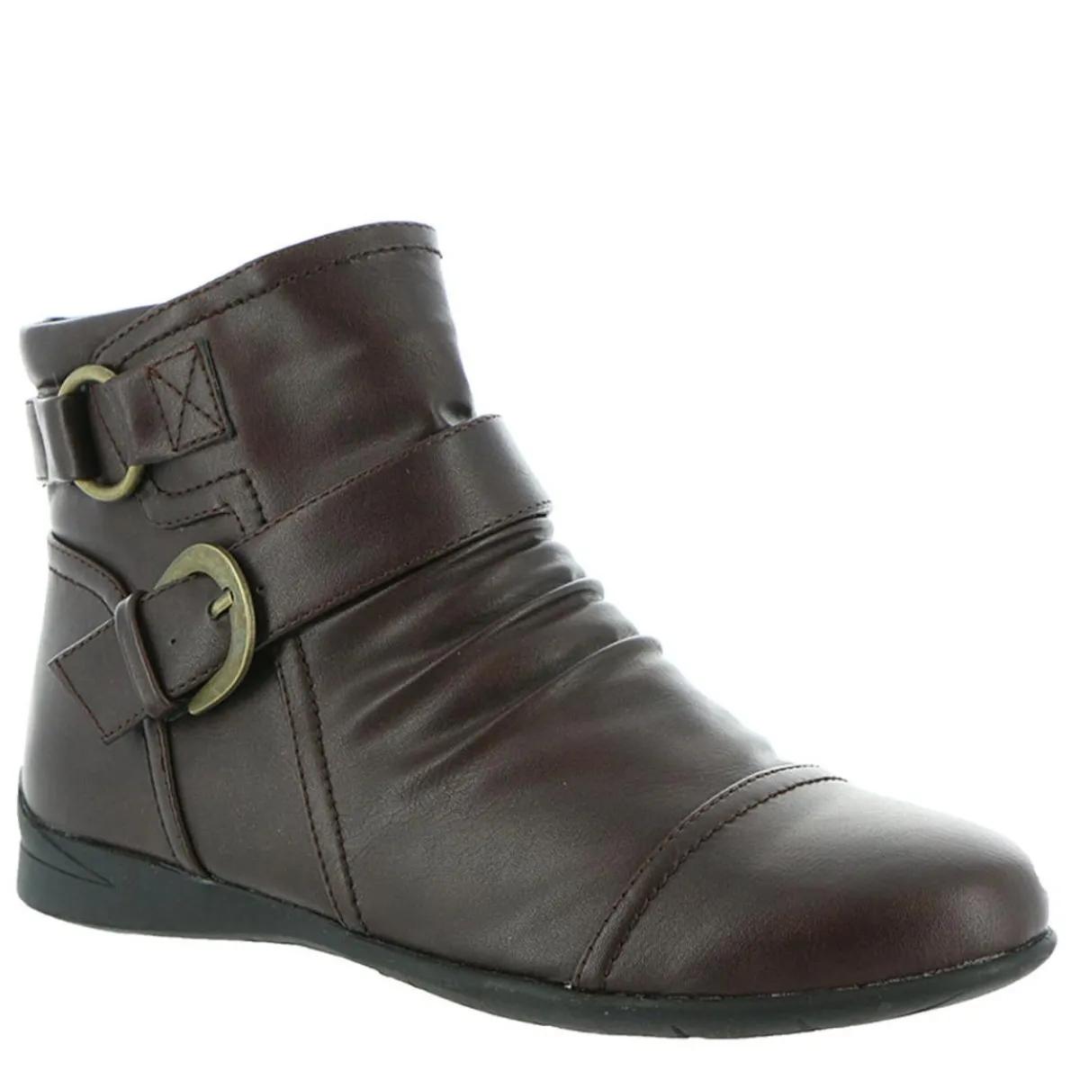 Mandy Faux Leather Flats Ankle Boots