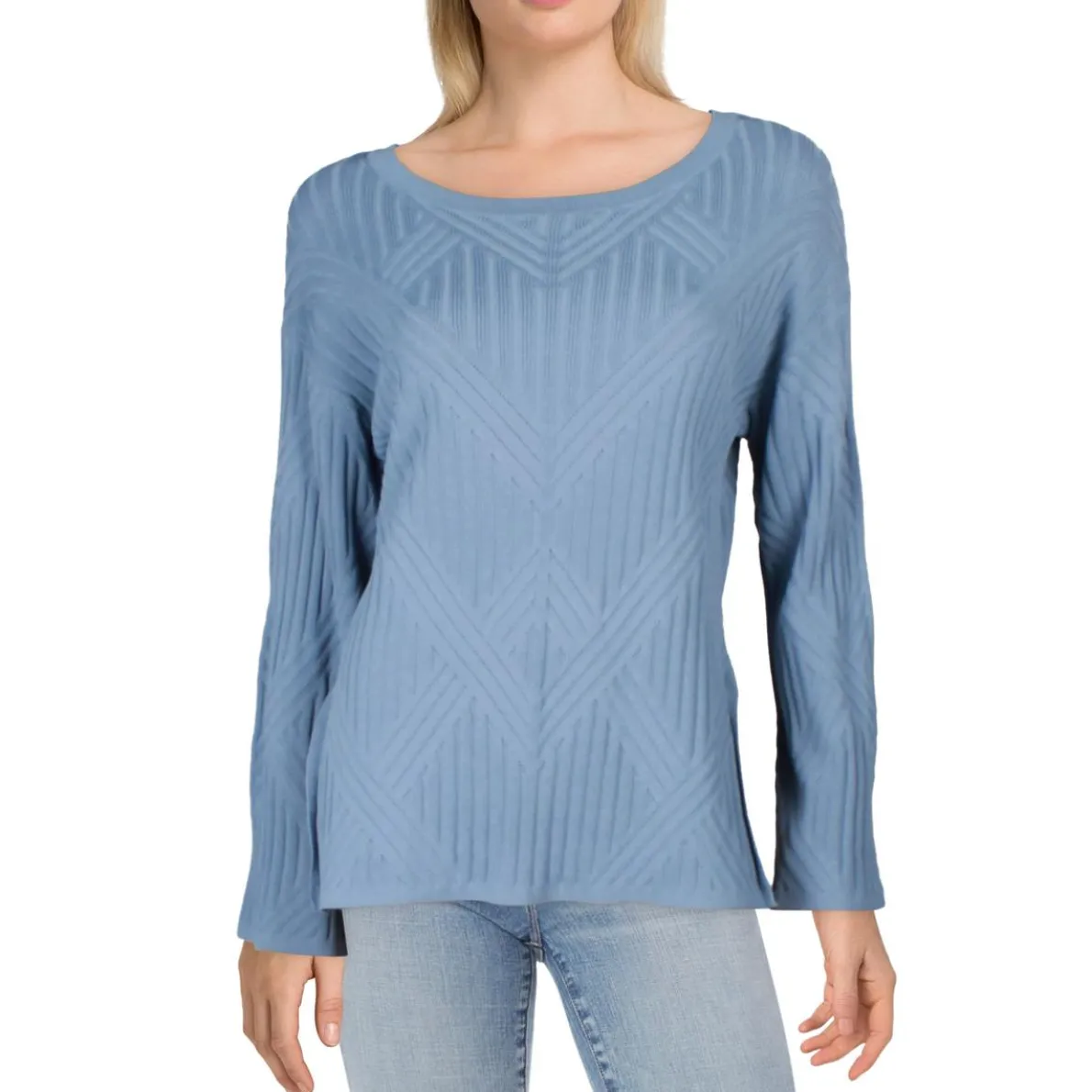 Ribbed Cable Knit Pullover Sweater